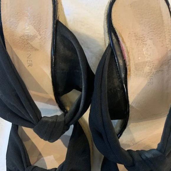 Donald Pliner Black Knotted Wedge Sandals 10M - Picture 3 of 7